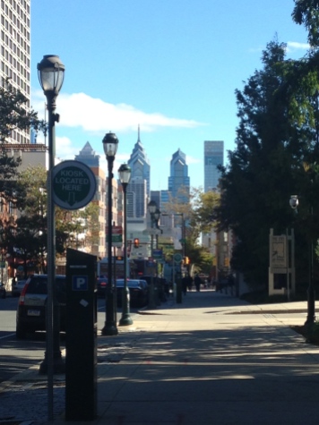 A view of the Philly skyline from Penn campus
